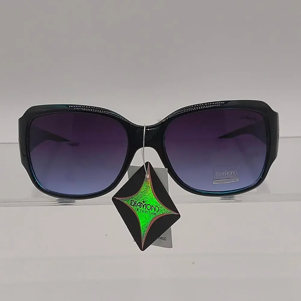 Diamond sunglasses with blue and